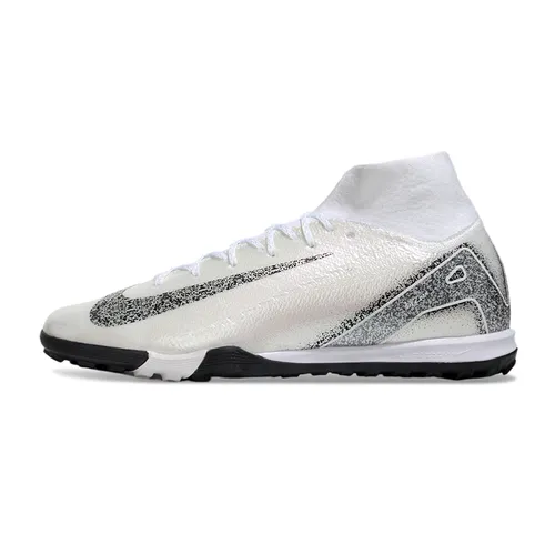 Chuteira Society Nike Air Zoom Mercurial Superfly 10 Elite TF Branca e Preta