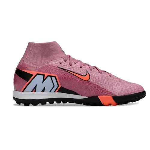 Chuteira Society Nike Air Zoom Mercurial Superfly 10 Elite TF Rosê e Laranja