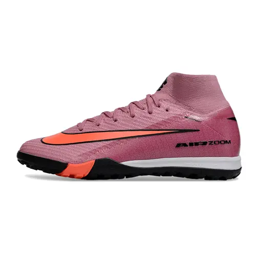 Chuteira Society Nike Air Zoom Mercurial Superfly 10 Elite TF Rosê e Laranja