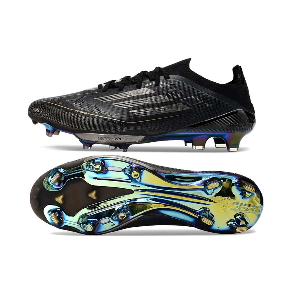 Chuteira Campo Adidas F50+ | Preta e Dourada