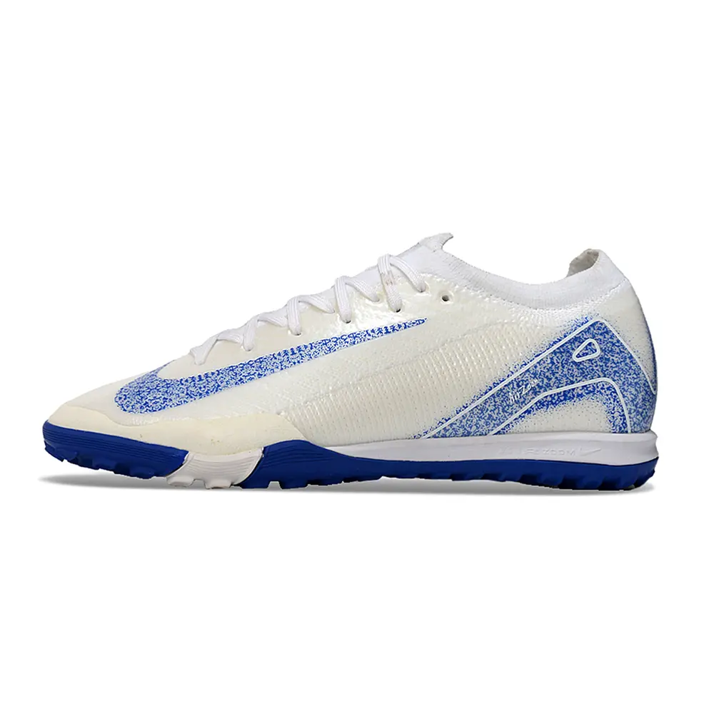 Chuteira Society Nike Air Zoom Mercurial Elite Azul e Branca