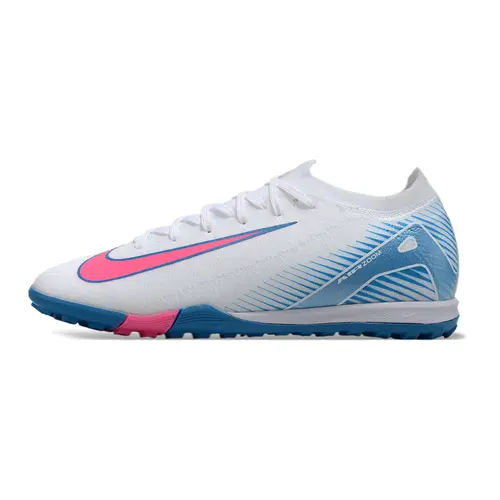 Chuteira Society Nike Air Zoom Mercurial Vapor 16 Elite TF Branca, Azul e Rosa