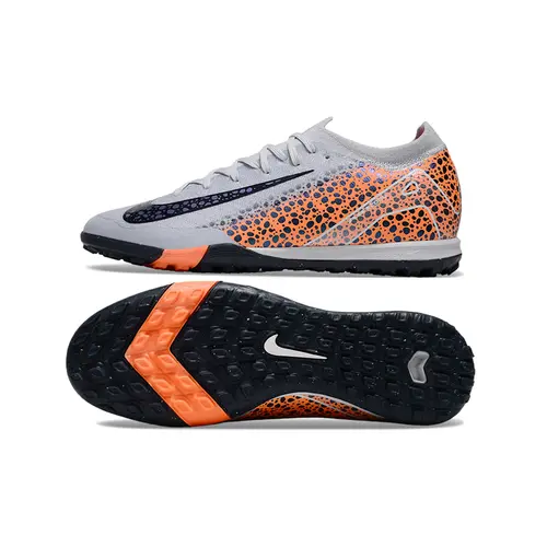 Chuteira Society Nike Air Zoom Mercurial Vapor 16 Elite TF Branca, Laranja e Preto 