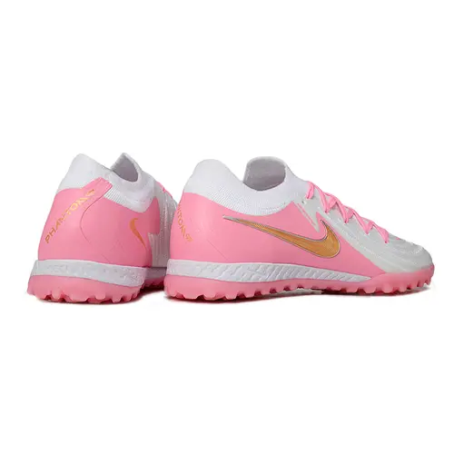 Chuteira Society Nike Phantom GX 2 Elite TF Branca e Rosa