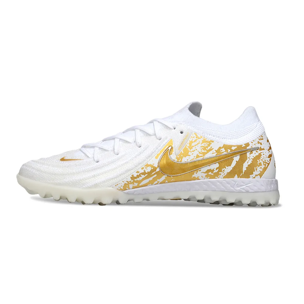 Chuteira Society Nike Phantom GX 2 Elite TF | Branco Dourado