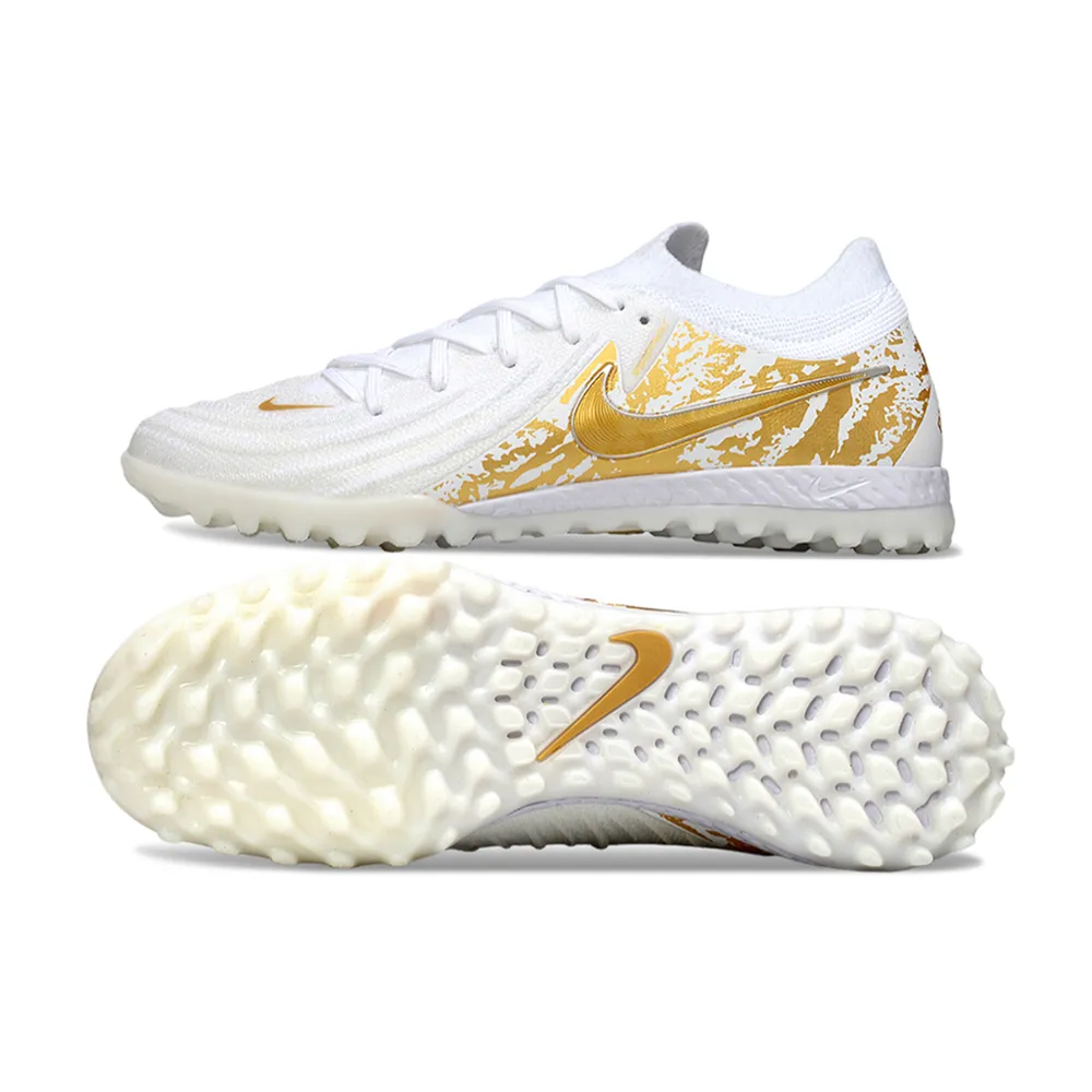 Chuteira Society Nike Phantom GX 2 Elite TF | Branco Dourado