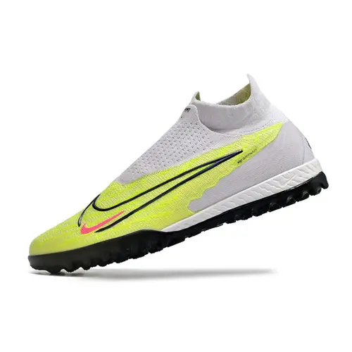 Chuteira Society Nike Phantom GX DF Elite TF Cinza e Verde 