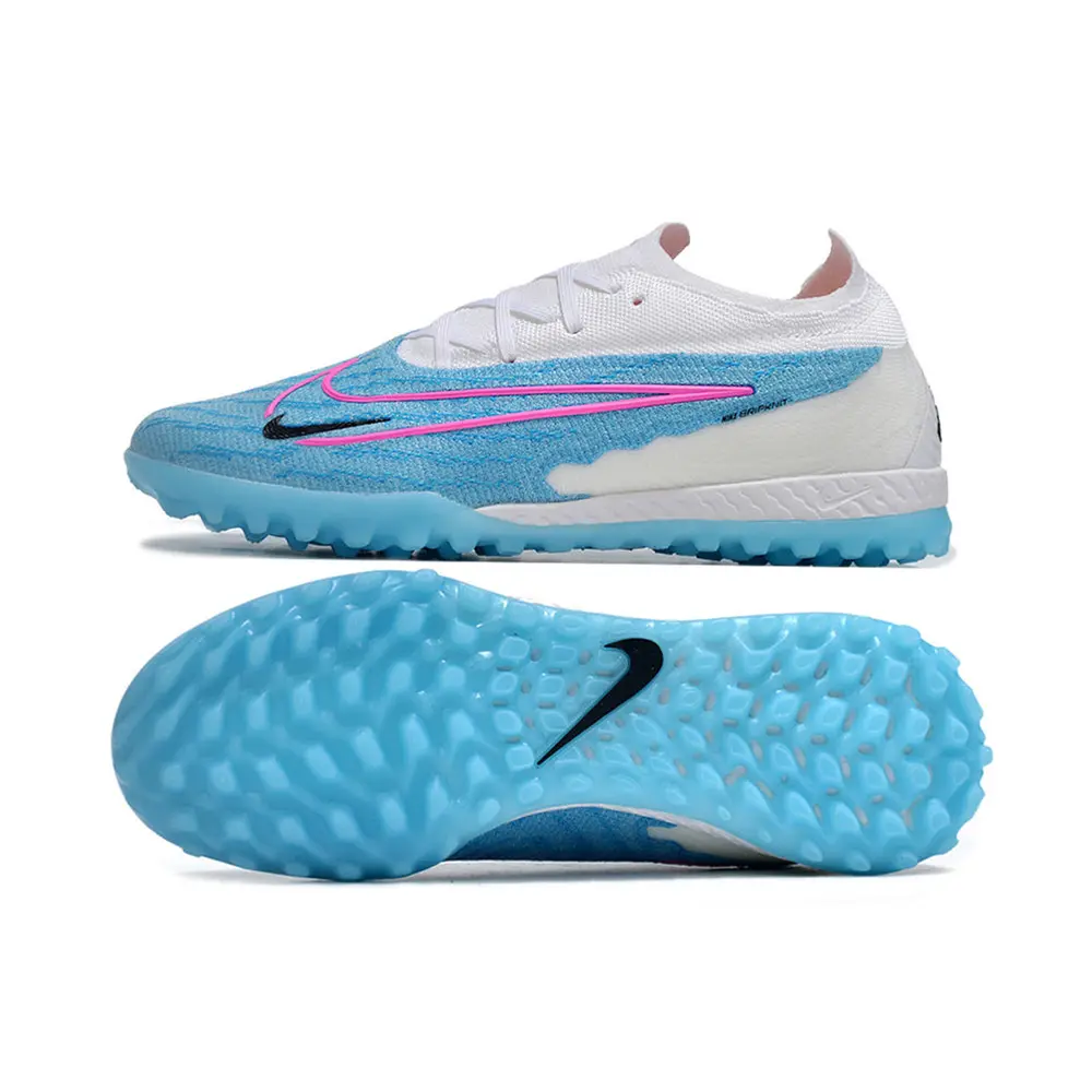 Chuteira Society Nike Phantom GX Elite TF Branca e Azul