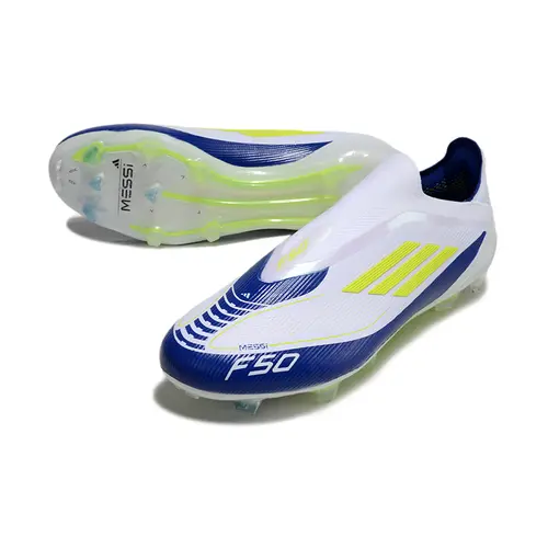 Chuteira Campo Adidas F50+ LL FG Branca, Azul e Verde