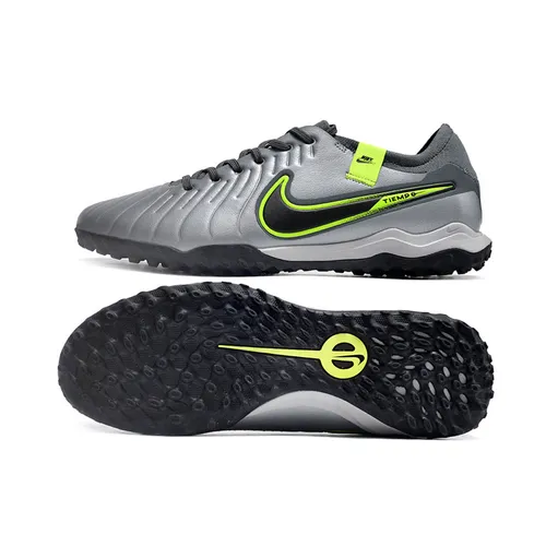 Chuteira Society Nike Tiempo Legend 10 Pro TF Cinza, Preta e Verde