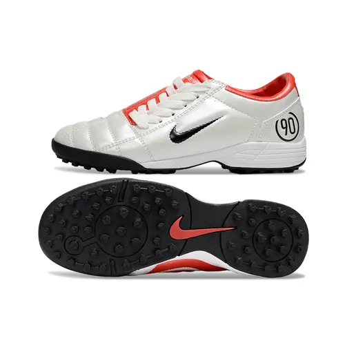 Chuteira Society Nike Total 90 TF Branca e Vermelha