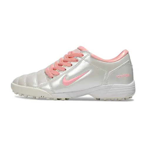 Chuteira Society Nike Total 90 TF Branco e Rosa