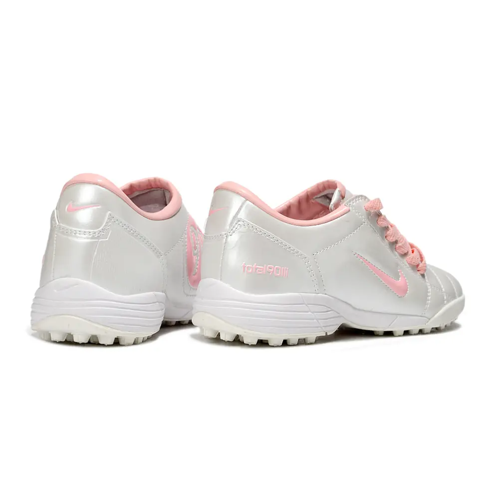 Chuteira Society Nike Total 90 TF Branco e Rosa | Leveza
