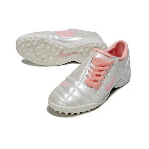 Chuteira Society Nike Total 90 TF Branco e Rosa