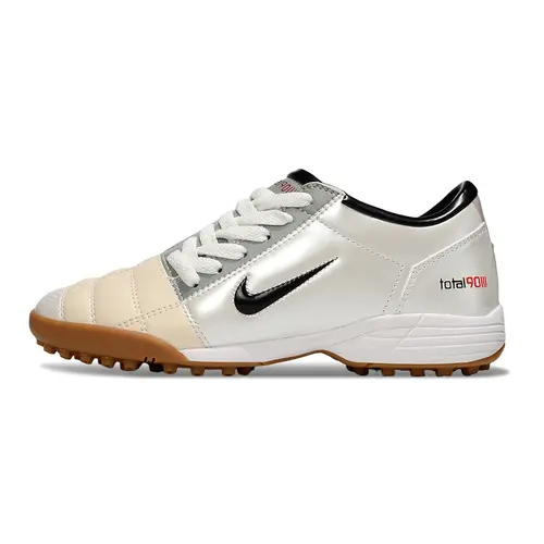 Chuteira Society Nike Total 90 TF Branco, Bege e Cinza