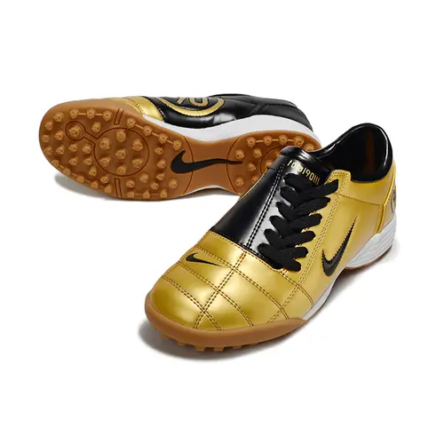 Chuteira Society Nike Total 90 TF Dourado e Preto