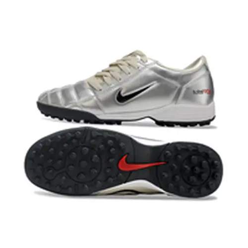 Chuteira Society Nike Total 90 TF Prata e Creme