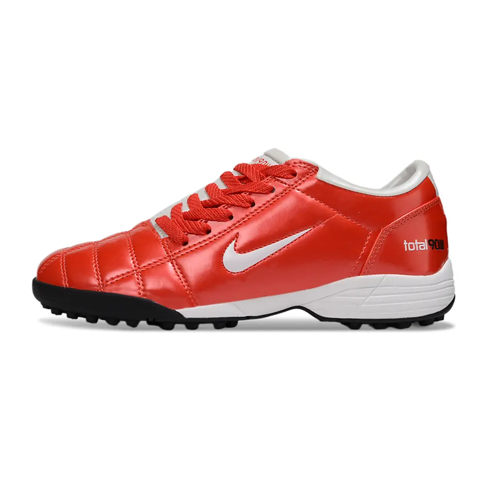 Chuteira Society Nike Total 90 TF Vermelha e Branco | Controle