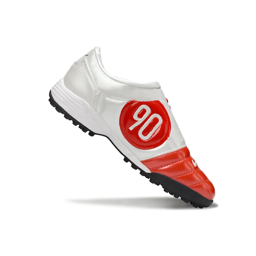 Chuteira Society Nike Total 90 TF Vermelha e Branco | Controle