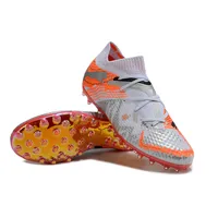 Puma Future 7 MG Society Soccer Shoes – Gray & Orange - imagem 2