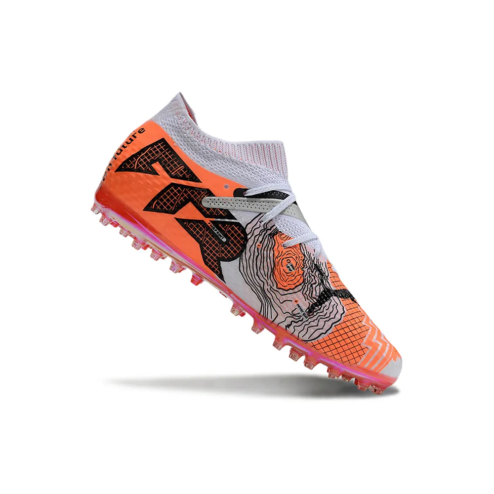 Puma Future 7 MG Society Soccer Shoes – Gray & Orange