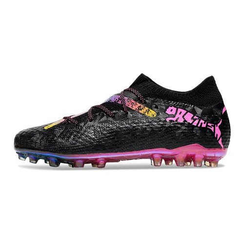 Chuteira Society Puma Future 7 MG Preta e Rosa "Orlinski Pack"
