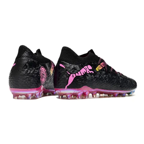 Chuteira Society Puma Future 7 MG Preta e Rosa "Orlinski Pack"