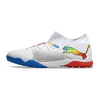 Chuteira Society Puma Future 7 TF Branco, Azul e Vermelho - imagem 1
