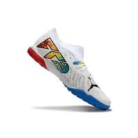 Chuteira Society Puma Future 7 TF Branco, Azul e Vermelho - imagem 3