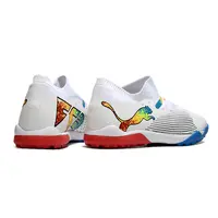 Chuteira Society Puma Future 7 TF Branco, Azul e Vermelho - imagem 4