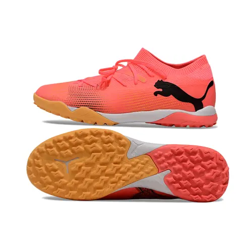 Chuteira Society Puma Future 7 TF Rosa e Amarelo