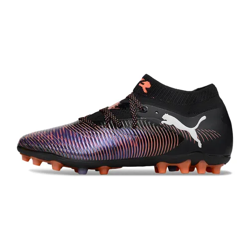 Chuteira Society Puma Future 8 MG Preta, Vermelho e Roxo 