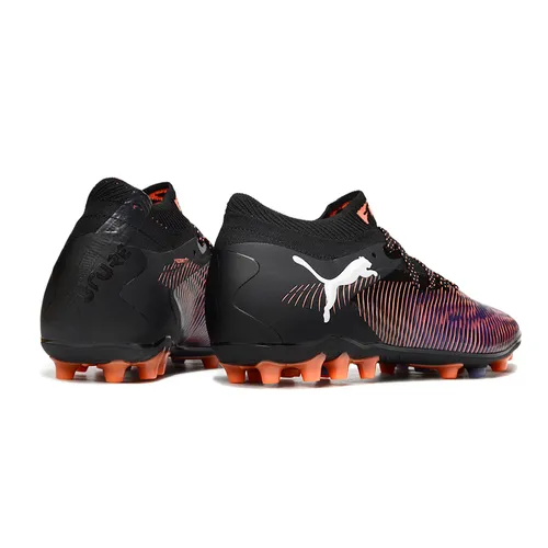 Chuteira Society Puma Future 8 MG Preta, Vermelho e Roxo 
