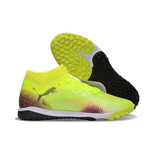 Chuteira Society Puma Future 8 TF Amarelo e Rosa