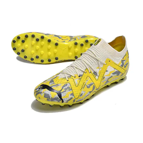 Chuteira Society Puma Future Ultimate MG Amarela e Cinza 