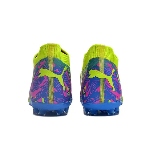 Chuteira Society Puma Future Ultimate MG Verde, Rosa e Azul 