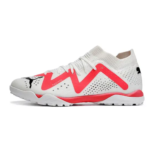 Chuteira Society Puma Future Ultimate TF Branca e Rosa 