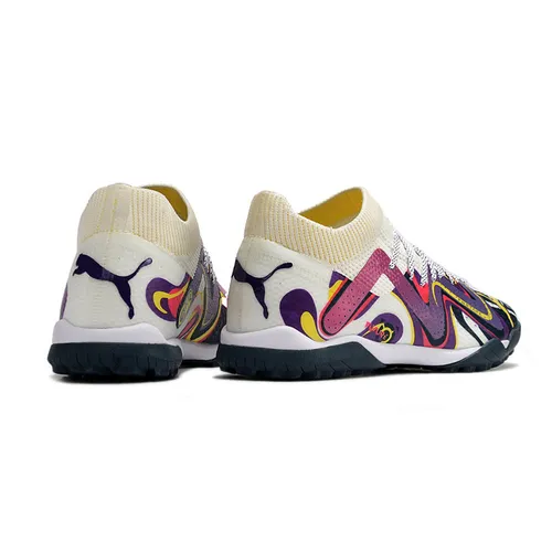Chuteira Society Puma Future Ultimate TF Branca e Roxa 