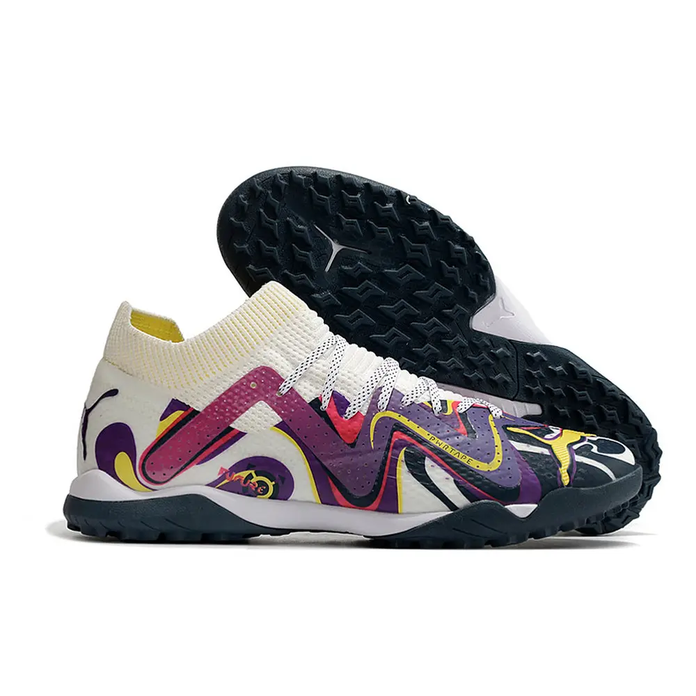 Chuteira Society Puma Future Ultimate TF – Branca e Roxa