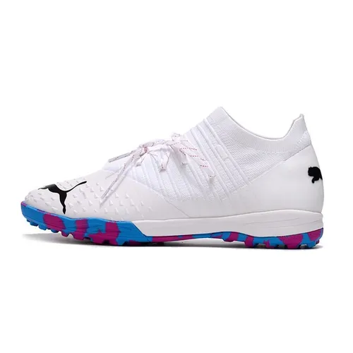Chuteira Society Puma Future Z 1.3 TF Branca e Azul