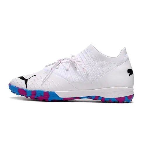Chuteira Society Puma Future Z 1.3 TF Branca e Azul
