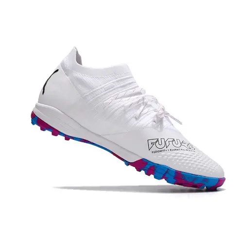 Chuteira Society Puma Future Z 1.3 TF Branca e Azul