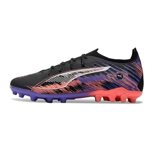 Chuteira Society Puma Ultra 5 Ultimate MG Preto, Roxo e Rosa
