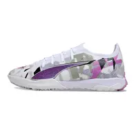Chuteira Society Puma Ultra 5 Ultimate TF Branca e Rosa - imagem 1
