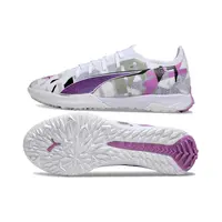 Chuteira Society Puma Ultra 5 Ultimate TF Branca e Rosa - imagem 2