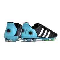 Chuteira Campo Adidas AdiPure 11 Pro FG Preta e Azul - Couro - imagem 4