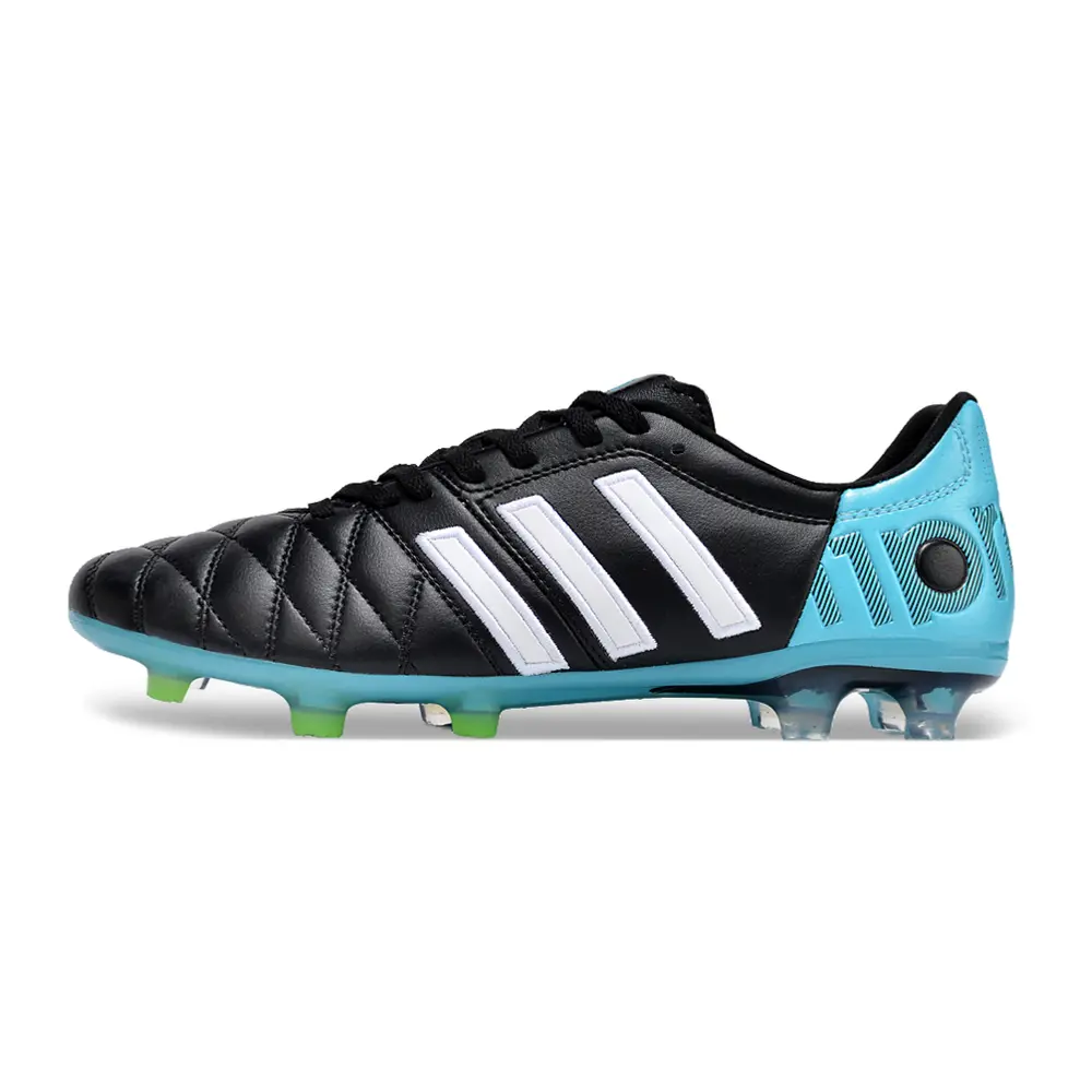 Chuteira Campo Adidas AdiPure 11 Pro FG Preta e Azul - Couro