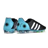 Chuteira Campo Adidas AdiPure 11 Pro FG Preta e Azul - Couro - imagem 4