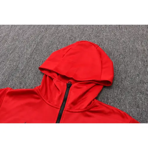 Conjunto de Moletom Nike Sportswear Tech Fleece com Touca Vermelho e Preto