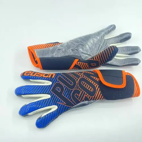 Luva de Goleiro Reusch Pure Contact Azul e Laranja